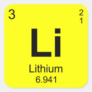 Periodiskt bord av inslag (Lithium) Fyrkantigt Klistermärke