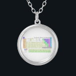 Periodiskt bord av inslag silverpläterat halsband<br><div class="desc">Periodiskt bord av inslag av kemi. Ett periodiskt bord är en visning i tabellform av de kemiska inslagen som organiseras på basen av deras atom-,  numrerar,  egendomar för elektronkonfigurationer och för återkomma kemiska. Inslag i det periodiska bord framläggas in beställer av ökande atom- numrerar.</div>