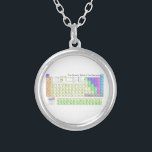Periodiskt bord av inslag silverpläterat halsband<br><div class="desc">Periodiskt bord av inslag av kemi. Ett periodiskt bord är en visning i tabellform av de kemiska inslagen som organiseras på basen av deras atom-,  numrerar,  egendomar för elektronkonfigurationer och för återkomma kemiska. Inslag i det periodiska bord framläggas in beställer av ökande atom- numrerar.</div>