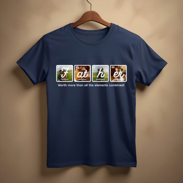 Periodiskt Bord Inslag Lycklig Fars dag T Shirt (Periodical Table Elements Happy Father's Day T-Shirt)