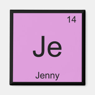 Periodiskt bord Jenny för känt kemiinslag Magnet