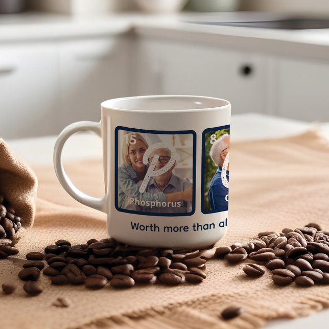 Periodiskt Bord Lycklig Fars dag Pop Kaffemugg (Periodical Table Elements Happy Father's Day Pop Coffee Mug)