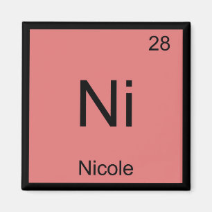 Periodiskt bord Nicole för känt kemiinslag Magnet