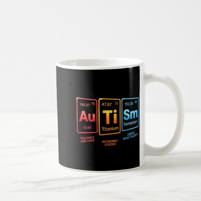 Periodisktabellinspirerad Autism Vetenskap Element Kaffemugg (Höger)