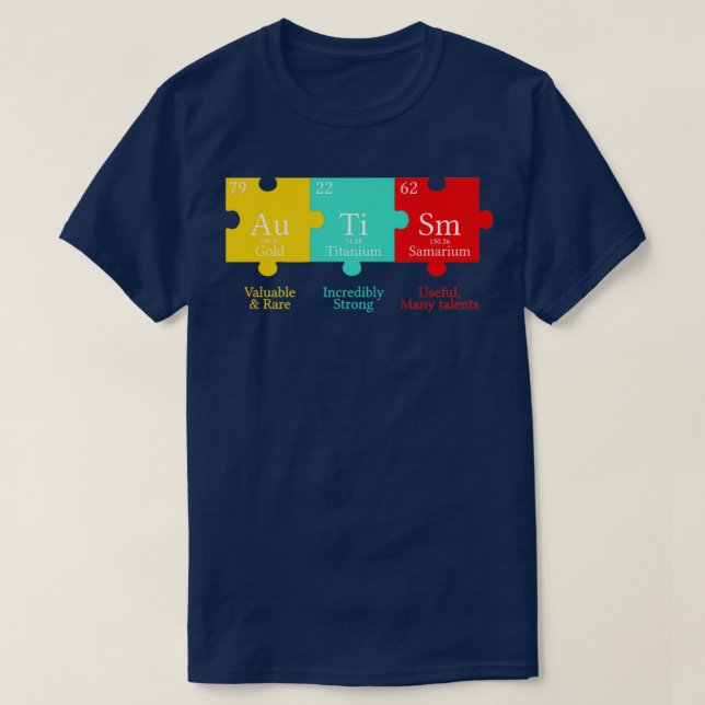 Perioditc Bord Autism Awareness T Shirt (Design framsida)