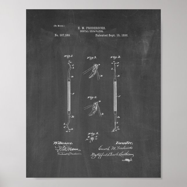 Periodontal Curette - Dental Excavator Patent - Ch Poster (Framsidan)