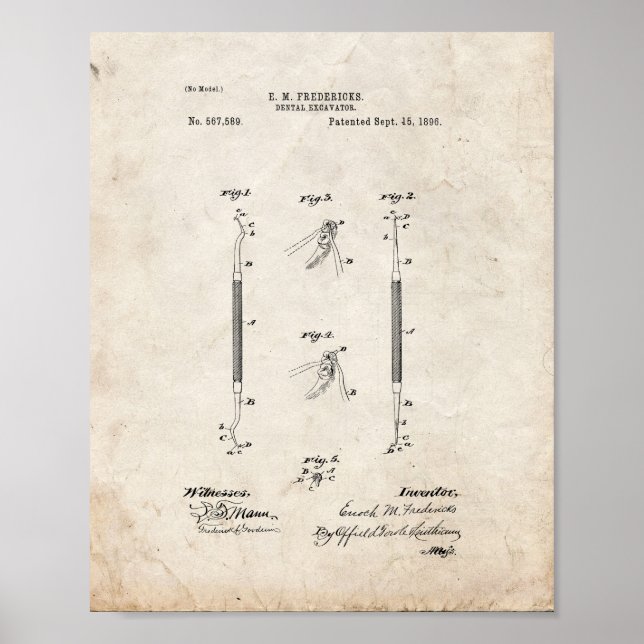 Periodontal Curette - Dental Excavator Patent - Ol Poster (Framsidan)