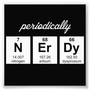 Periodvis Nerdy inslagsymboler Fototryck