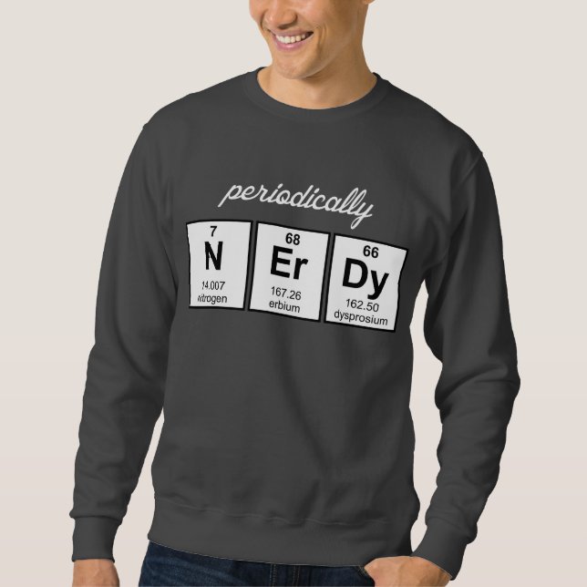 Periodvis Nerdy inslagsymboler Lång Ärmad Tröja (Framsida)