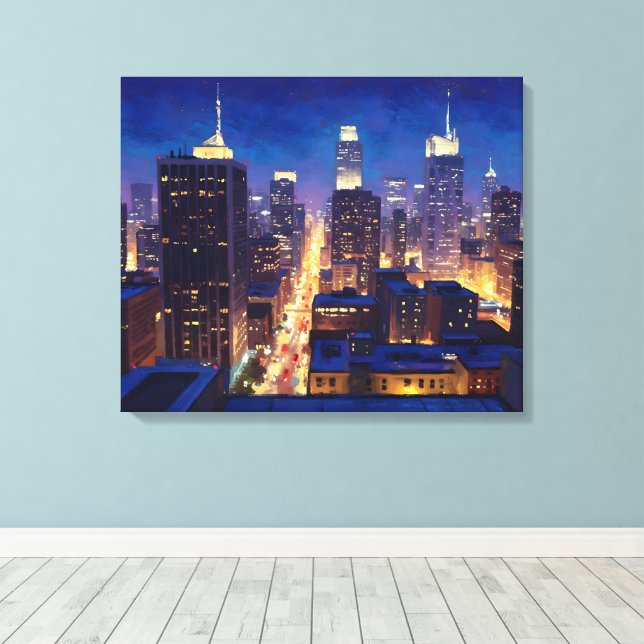 Peripheral Metropolis View Canvastryck (Insitu (trägolv))