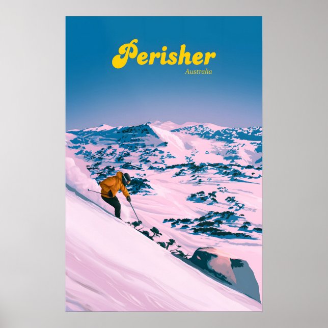 Perisher Australien Skidort Resemästarreklam Poster (Framsidan)