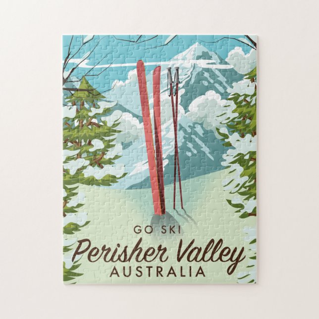 Perisher Valley Australien skidåkning. Pussel (Vertikal)