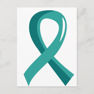 Peritoneal Cancer Teal Ribbon 3 Vykort