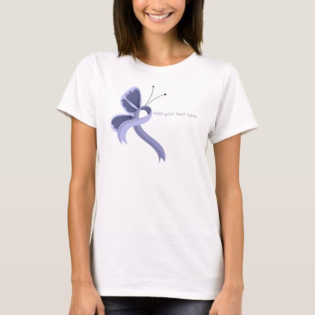 Periwinkle Awareness Ribbon Butterfly T-Shirt (Framsida)
