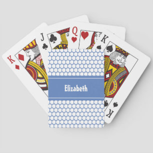 Periwinkle Blå Anpassat Personligt Namn Geometrisk Casinokort