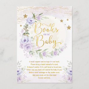 Periwinkle Blommigt Måne & Stars Bokar för Flicka Tilläggskort