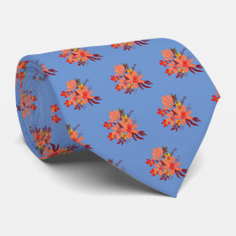 Periwinkle Blommigt Neck Tie Slips