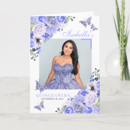 Periwinkle Blommigt Quinceanera Tiara Butterflies Program