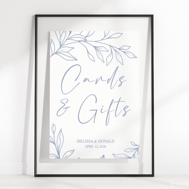 Periwinkle Blommor Enkel Bröllopskort & Gåvor Po Poster (Skapare uppladdad)
