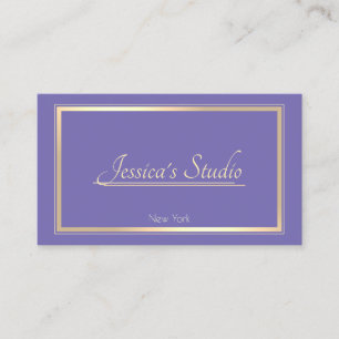 Periwinkle Blue Elegant Guld Ram Anpassningsbar Se Visitkort