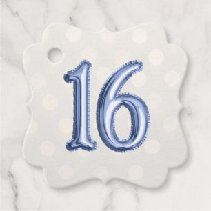 Periwinkle Blue Foil och Guld Bokeh Shimmer Gåvor Etiketter