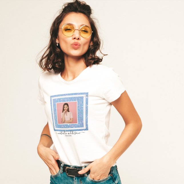 Periwinkle Blue Glitter | Affärsfoto T-Shirts (Skapare uppladdad)