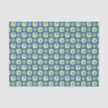 Periwinkle Blue Grönt Square Dot Geometric Mönster