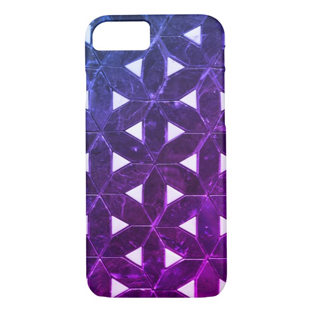 Periwinkle blue lila Mosaic Flower of Life Case-Mate iPhone Skal (Baksida)