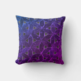 Periwinkle blue lila Mosaic Flower of Life Kudde