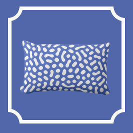 Periwinkle Blue med vit geléblått liknande former Lumbarkudde