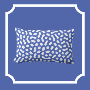 Periwinkle Blue med vit geléblått liknande former Lumbarkudde