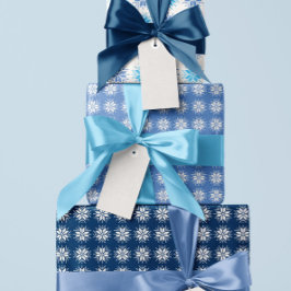 Periwinkle Blue Nordic Snowflake Mönster Presentpapper