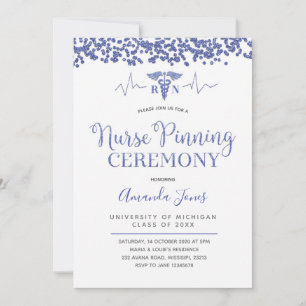 Periwinkle Blue Nurse Pinning Ceremony Inbjudningar
