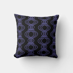 Periwinkle Blue och Black Finial Mönster 2-sidig Kudde