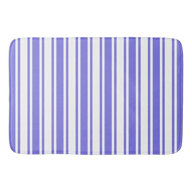 Periwinkle blue och white candy rand badrumsmatta (Framsidan)