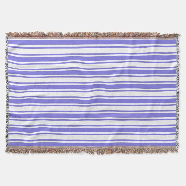 Periwinkle blue och white candy rand filt (Framsidan)