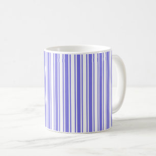 Periwinkle blue och white candy rand kaffemugg