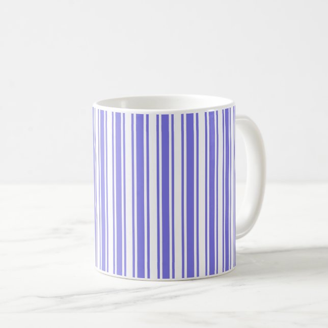 Periwinkle blue och white candy rand kaffemugg (Framsida höger)