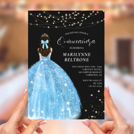 Periwinkle Blue Princess Quinceañera Inbjudningar