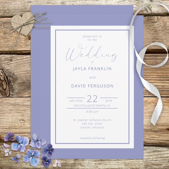 Periwinkle Blue White Modern-inbjudan Inbjudningar (Skapare uppladdad)