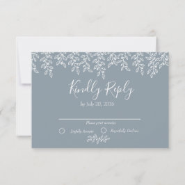 Periwinkle Boho Botanical Elegant bröllop OSA Kort