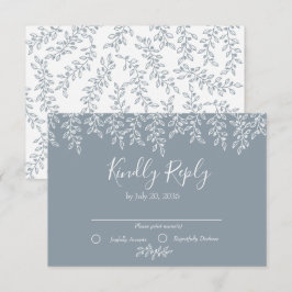 Periwinkle Boho Botanical Elegant bröllop OSA Kort