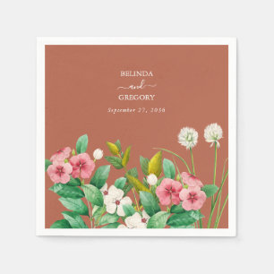 Periwinkle Burnt Orange Terracotta Bröllop Pappersservett