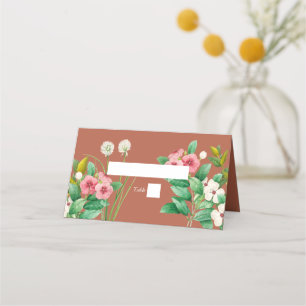 Periwinkle Burnt Orange Terracotta Bröllop Placeringskort