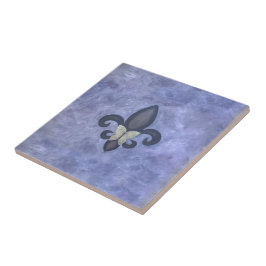 Periwinkle Butterfleur | Fleur de Lis Butterfly Kakelplatta