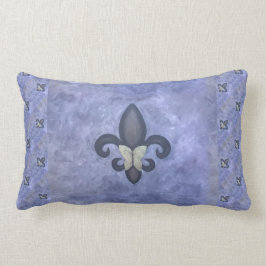 Periwinkle Butterfleur | Fleur de Lis Butterfly Lumbarkudde