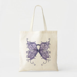 Periwinkle Cancer Ribbon med Butterfly Vingar Tygkasse