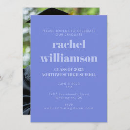 Periwinkle Class of 2024 Photo Studentfest Inbjudningar