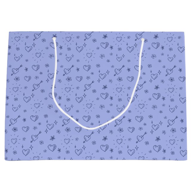 Periwinkle Doodle Flowers and Hearts Patternated (Framsidan)