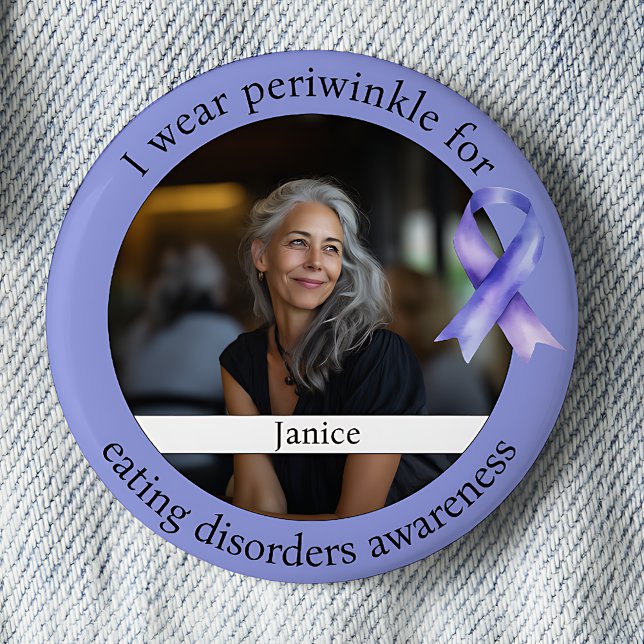 Periwinkle Eating Disorder Awareness Photo Knapp (Skapare uppladdad)